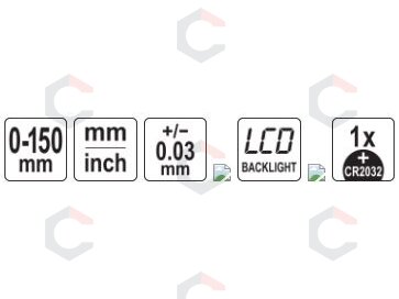 Elektroninis slankmatis su apšviestu ekranu | 0–150 mm | 2,4 colio ekranas (YT-72030) 6 Elektroninis slankmatis su apšviestu ekranu | 0–150 mm | 2,4 colio ekranas (YT-72030) 6