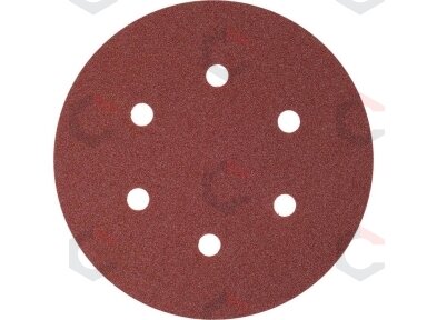 Šlifavimo popierius {velcro) | 6 skylės | 150 mm / P100 | 50 vnt. (YT-834584) Šlifavimo popierius {velcro) | 6 skylės | 150 mm / P100 | 50 vnt. (YT-834584)