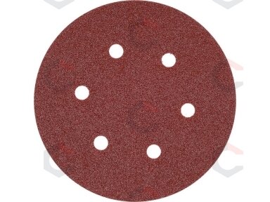Šlifavimo popierius {velcro) | 6 skylės | 150 mm / P120 | 50 vnt. (YT-834585) Šlifavimo popierius {velcro) | 6 skylės | 150 mm / P120 | 50 vnt. (YT-834585)