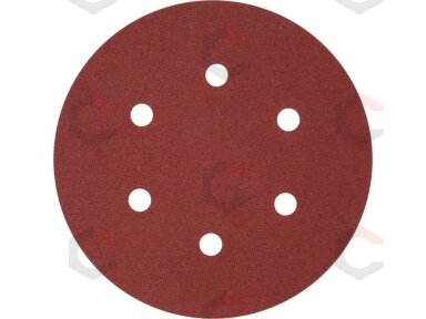 Šlifavimo popierius {velcro) | 6 skylės | 150 mm / P180 | 50 vnt. (YT-834587)