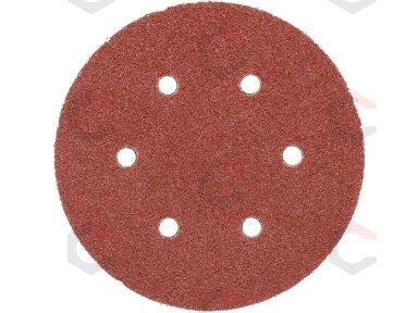 Šlifavimo popierius {velcro) | 6 skylės | 150 mm / P40 | 50 vnt. (YT-834581) Šlifavimo popierius {velcro) | 6 skylės | 150 mm / P40 | 50 vnt. (YT-834581)