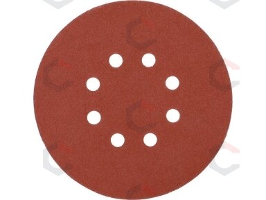 Šlifavimo popierius {velcro) | 8 skylės | 150 mm / P220 | 50 vnt. (YT-834598) Šlifavimo popierius {velcro) | 8 skylės | 150 mm / P220 | 50 vnt. (YT-834598)