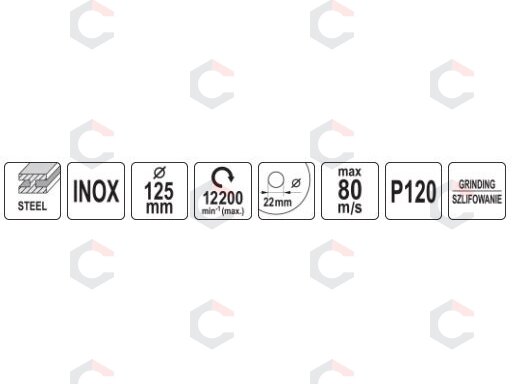 Cirkonio žiedlapinis šlifavimo diskas | P120 | 125 × 22 mm (YT-833009) 3 Cirkonio žiedlapinis šlifavimo diskas | P120 | 125 × 22 mm (YT-833009) 3