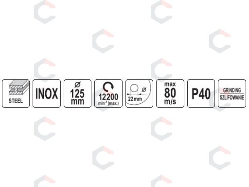 Cirkonio lapelinis šlifavimo diskas | P40 | 125 x 22 mm (YT-833005) 3 Cirkonio lapelinis šlifavimo diskas | P40 | 125 x 22 mm (YT-833005) 3
