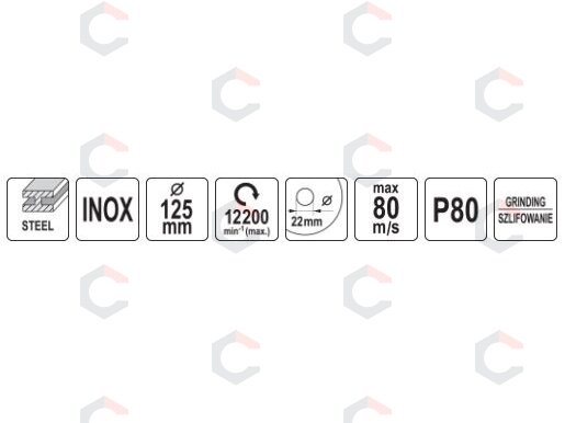 Cirkonio lapelinis šlifavimo diskas | P80 | 125 x 22 mm (YT-833007) 3 Cirkonio lapelinis šlifavimo diskas | P80 | 125 x 22 mm (YT-833007) 3