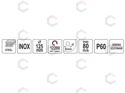 Cirkonio lapelinis šlifavimo diskas | P60 | 125 x 22 mm (YT-833006) 3 Cirkonio lapelinis šlifavimo diskas | P60 | 125 x 22 mm (YT-833006) 3