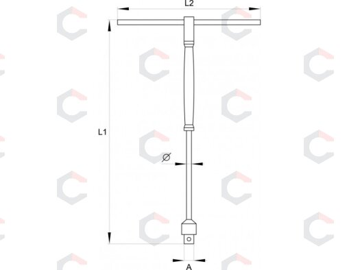 Slankiojanti rankena galvutėms | gumuota | 6.3 mm (1/4") (YT-1565) 1