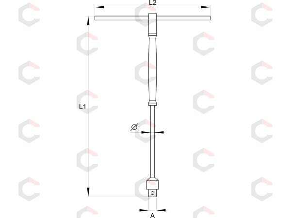 Slankiojanti rankena galvutėms | gumuota | 12.5 mm (1/2") (YT-1567) 1 Slankiojanti rankena galvutėms | gumuota | 12.5 mm (1/2") (YT-1567) 1