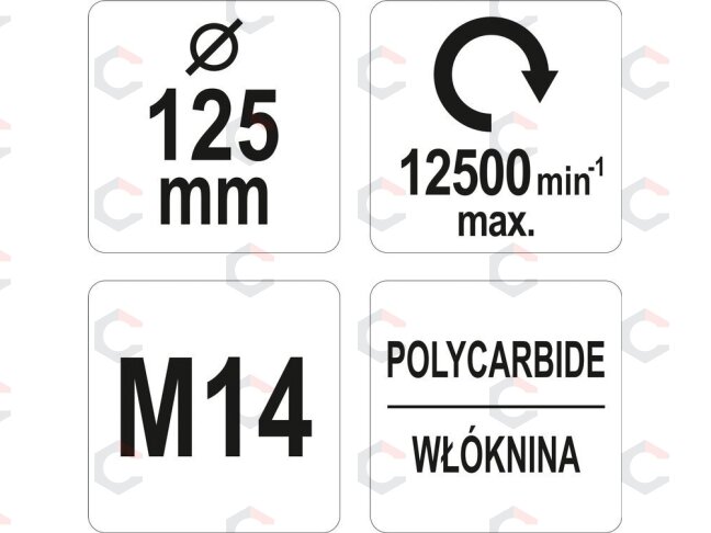 Šlifavimo diskas metalui su abrazyvine medžiaga | juodas | 125xM14 (YT-47820) 4 Šlifavimo diskas metalui su abrazyvine medžiaga | juodas | 125xM14 (YT-47820) 4
