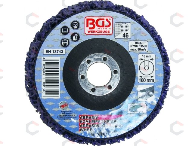 Šlifavimo diskas su abrazyvine medžiaga | juoda | Ø 100 mm | 16 mm montavimo anga (9184) 1 Šlifavimo diskas su abrazyvine medžiaga | juoda | Ø 100 mm | 16 mm montavimo anga (9184) 1