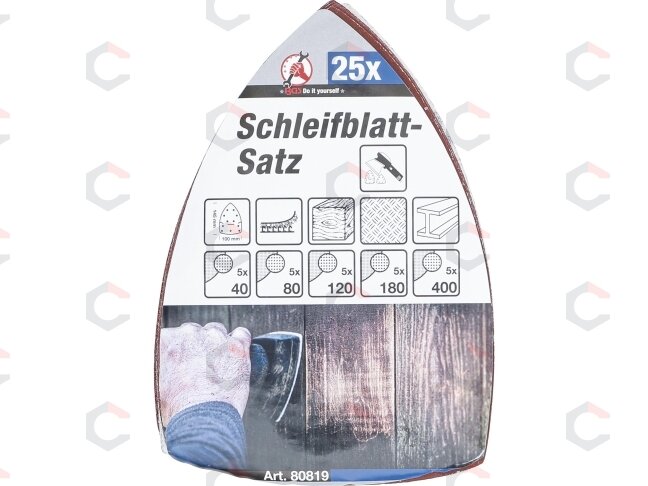 Šlifavimo lapeliai daugiafunkciniam šlifuokliui | 145 x 100 mm | K 40-400 | 25 vnt. (80819) 2 Šlifavimo lapeliai daugiafunkciniam šlifuokliui | 145 x 100 mm | K 40-400 | 25 vnt. (80819) 2