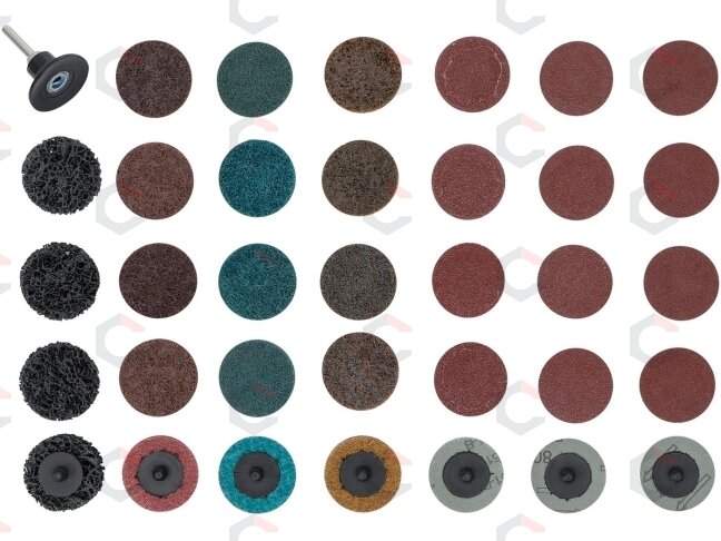 Šlifavimo padai / šveitimo angalių rinkinys | Ø 50 mm | 35 vnt. (6649) 1 Šlifavimo padai / šveitimo angalių rinkinys | Ø 50 mm | 35 vnt. (6649) 1