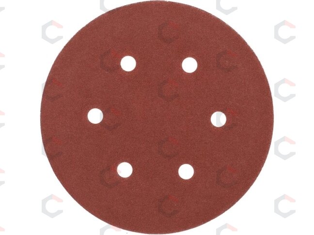 Šlifavimo popierius {velcro) | 6 skylės | 150 mm / P150 | 50 vnt. (YT-834586) 1