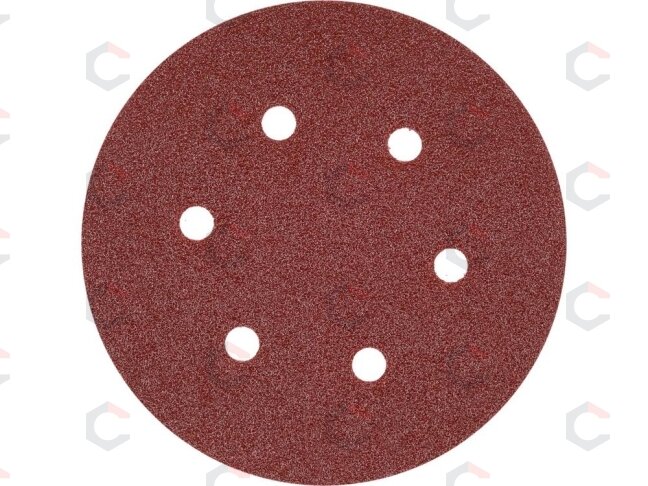 Šlifavimo popierius {velcro) | 6 skylės | 150 mm / P60 | 50 vnt. (YT-834582) 1 Šlifavimo popierius {velcro) | 6 skylės | 150 mm / P60 | 50 vnt. (YT-834582) 1