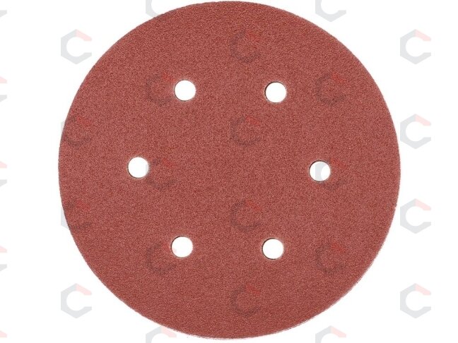Šlifavimo popierius {velcro) | 6 skylės | 150 mm / P80 | 50 vnt. (YT-834583) 1 Šlifavimo popierius {velcro) | 6 skylės | 150 mm / P80 | 50 vnt. (YT-834583) 1