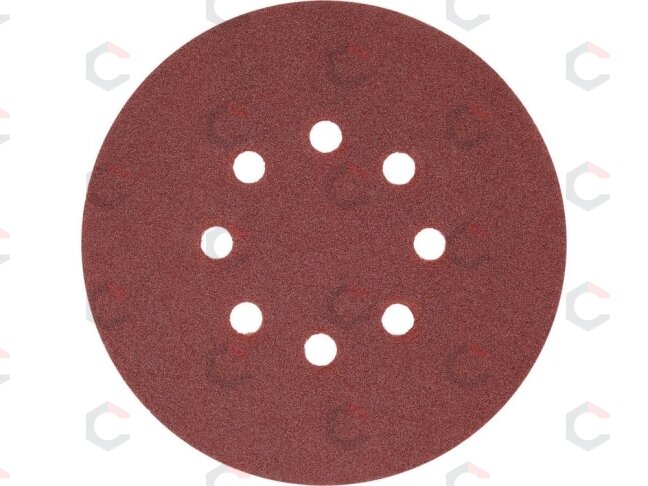 Šlifavimo popierius {velcro) | 8 skylės | 150 mm / P120 | 50 vnt. (YT-834595) 1 Šlifavimo popierius {velcro) | 8 skylės | 150 mm / P120 | 50 vnt. (YT-834595) 1