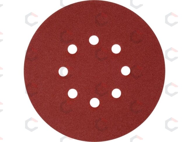 Šlifavimo popierius {velcro) | 8 skylės | 150 mm / P180 | 50 vnt. (YT-834597) 1 Šlifavimo popierius {velcro) | 8 skylės | 150 mm / P180 | 50 vnt. (YT-834597) 1