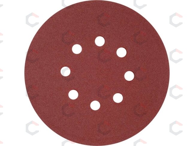 Šlifavimo popierius {velcro) | 8 skylės | 150 mm / P240 | 50 vnt. (YT-834599) 1