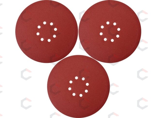 Šlifavimo popierius {velcro) apvalus | su skylėm | 225 mm / P100 | 3 vnt. (YT-83473) Šlifavimo popierius {velcro) apvalus | su skylėm | 225 mm / P100 | 3 vnt. (YT-83473)