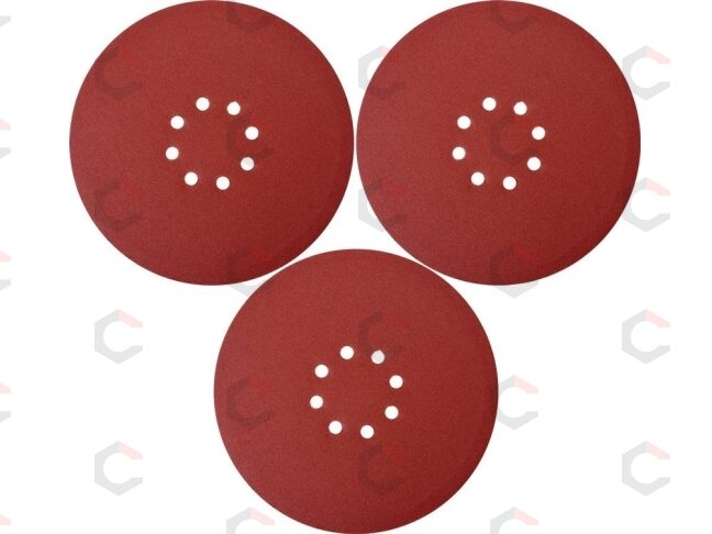 Šlifavimo popierius {velcro) apvalus | su skylėm | 225 mm / P240 | 3 vnt. (YT-83477) Šlifavimo popierius {velcro) apvalus | su skylėm | 225 mm / P240 | 3 vnt. (YT-83477)