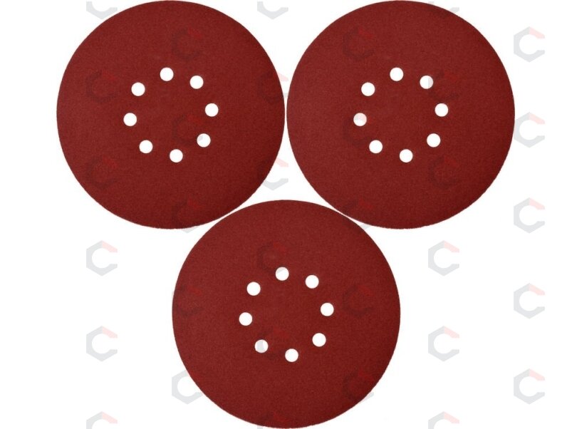 Šlifavimo popierius {velcro) apvalus | su skylėm | 180 mm / P180 | 3 vnt. (YT-83466) Šlifavimo popierius {velcro) apvalus | su skylėm | 180 mm / P180 | 3 vnt. (YT-83466)