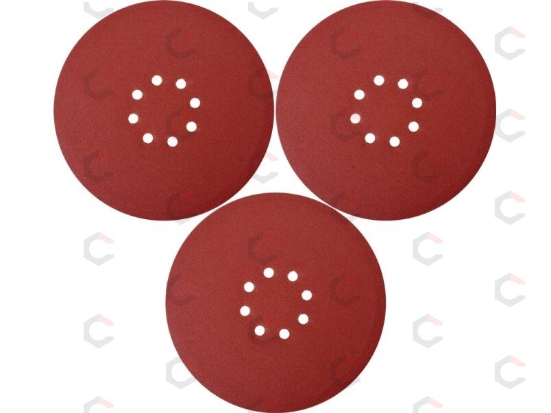 Šlifavimo popierius {velcro) apvalus | su skylėm | 225 mm / P80 | 3 vnt. (YT-83472) Šlifavimo popierius {velcro) apvalus | su skylėm | 225 mm / P80 | 3 vnt. (YT-83472)