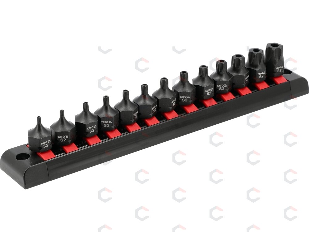 Smūginiai antgaliukai su skylutėmis TORX | T10 - T70 | 3/8" | 13 vnt (YT-10668) Smūginiai antgaliukai su skylutėmis TORX | T10 - T70 | 3/8" | 13 vnt (YT-10668)