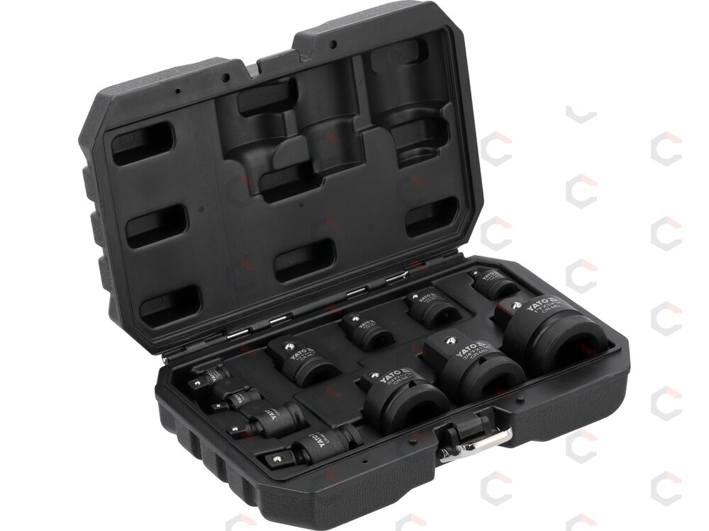 Smūginių adapterių ir šarnyrų / kardanų rinkinys | 6.3 mm (1/4") – 25 mm (1") | 11 vnt. (YT-10646) 1