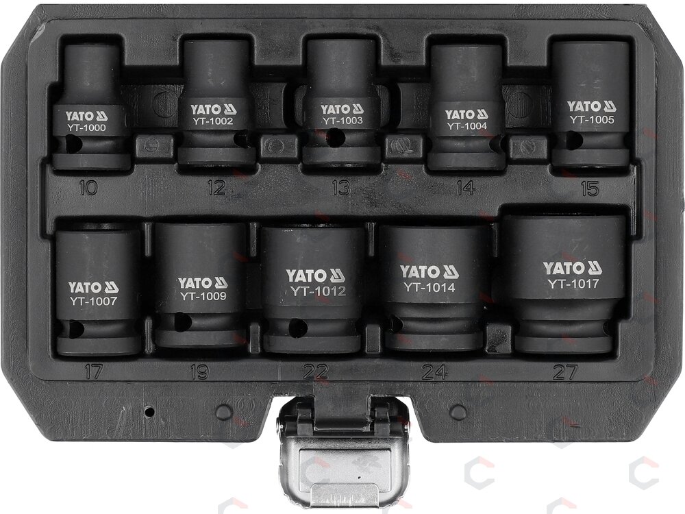Smūginių trumpų galvučių rinkinys – AS-Drive, CrMo – 1/2", 10 vnt (YT-10252) 1 Smūginių trumpų galvučių rinkinys – AS-Drive, CrMo – 1/2", 10 vnt (YT-10252) 1