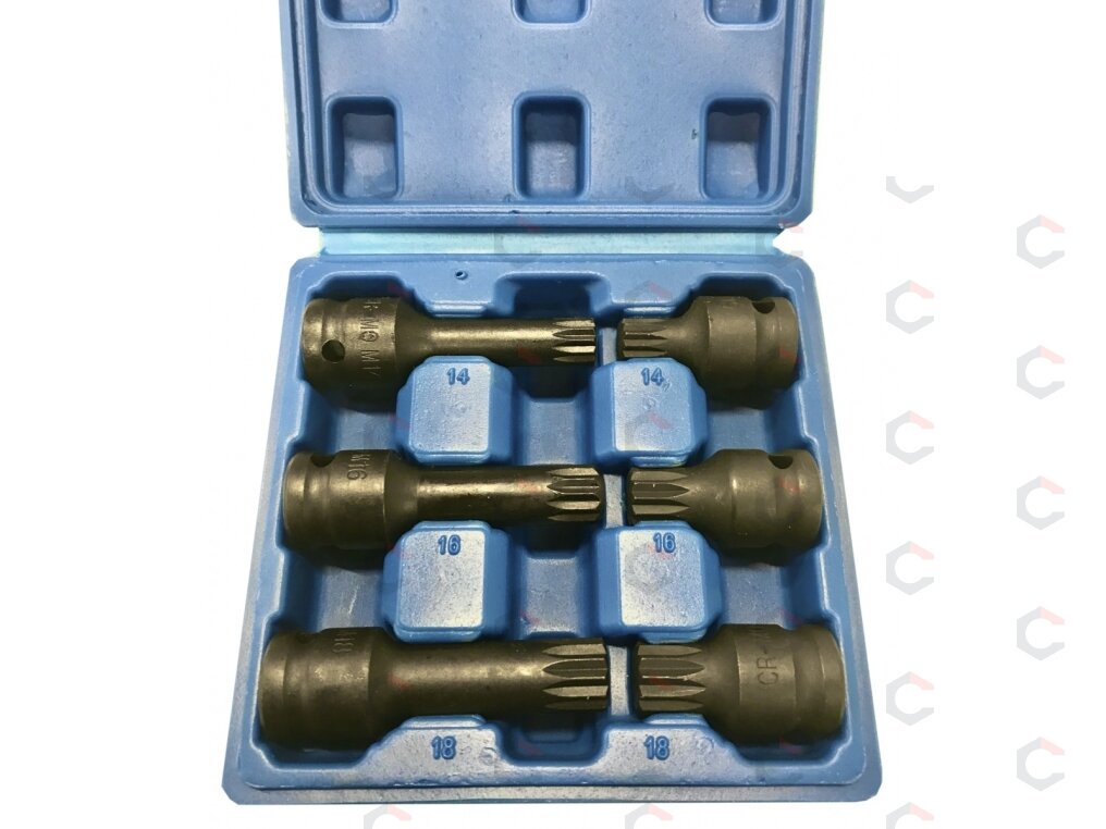 Smūginių antgalių rinkinys | 12,5 mm (1/2") | Spline (XZN) | 6 vnt. (S1122) 1 Smūginių antgalių rinkinys | 12,5 mm (1/2") | Spline (XZN) | 6 vnt. (S1122) 1