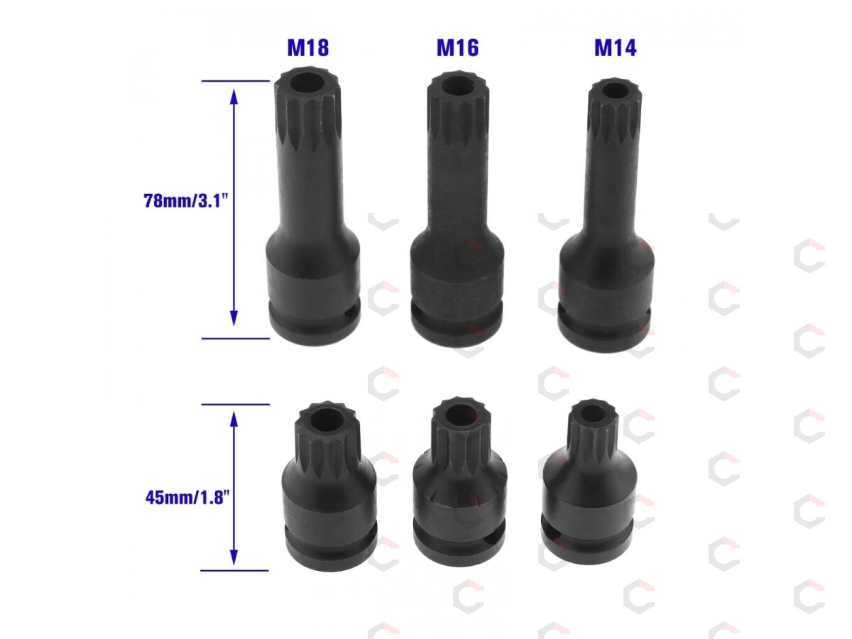 Smūginių antgalių rinkinys – su skyle (tamperproof) Spline XZN – 1/2" | M14–M18 | 6 vnt. (S1121) 3 Smūginių antgalių rinkinys – su skyle (tamperproof) Spline XZN – 1/2" | M14–M18 | 6 vnt. (S1121) 3