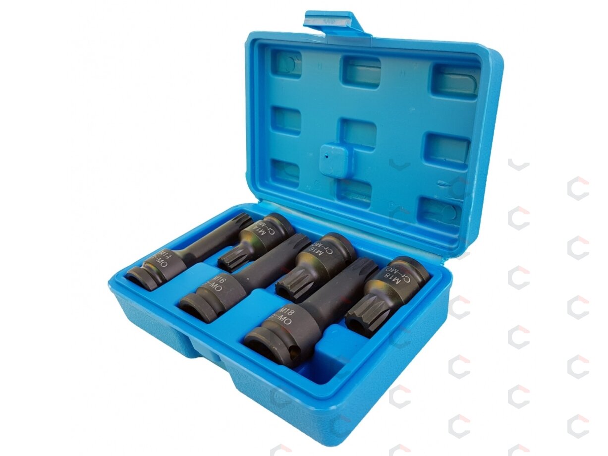 Smūginių antgalių rinkinys – su skyle (tamperproof) Spline XZN – 1/2" | M14–M18 | 6 vnt. (S1121) 4 Smūginių antgalių rinkinys – su skyle (tamperproof) Spline XZN – 1/2" | M14–M18 | 6 vnt. (S1121) 4
