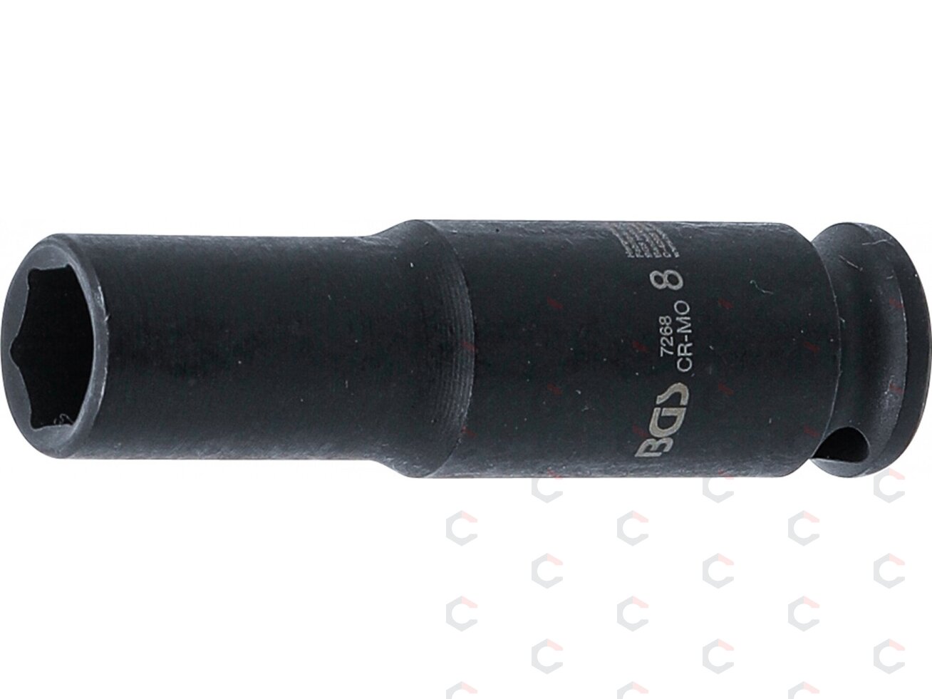 Smūginė galvutė ilga | šešiakampė | 6,3 mm (1/4") | 8 mm (7268) Smūginė galvutė ilga | šešiakampė | 6,3 mm (1/4") | 8 mm (7268)