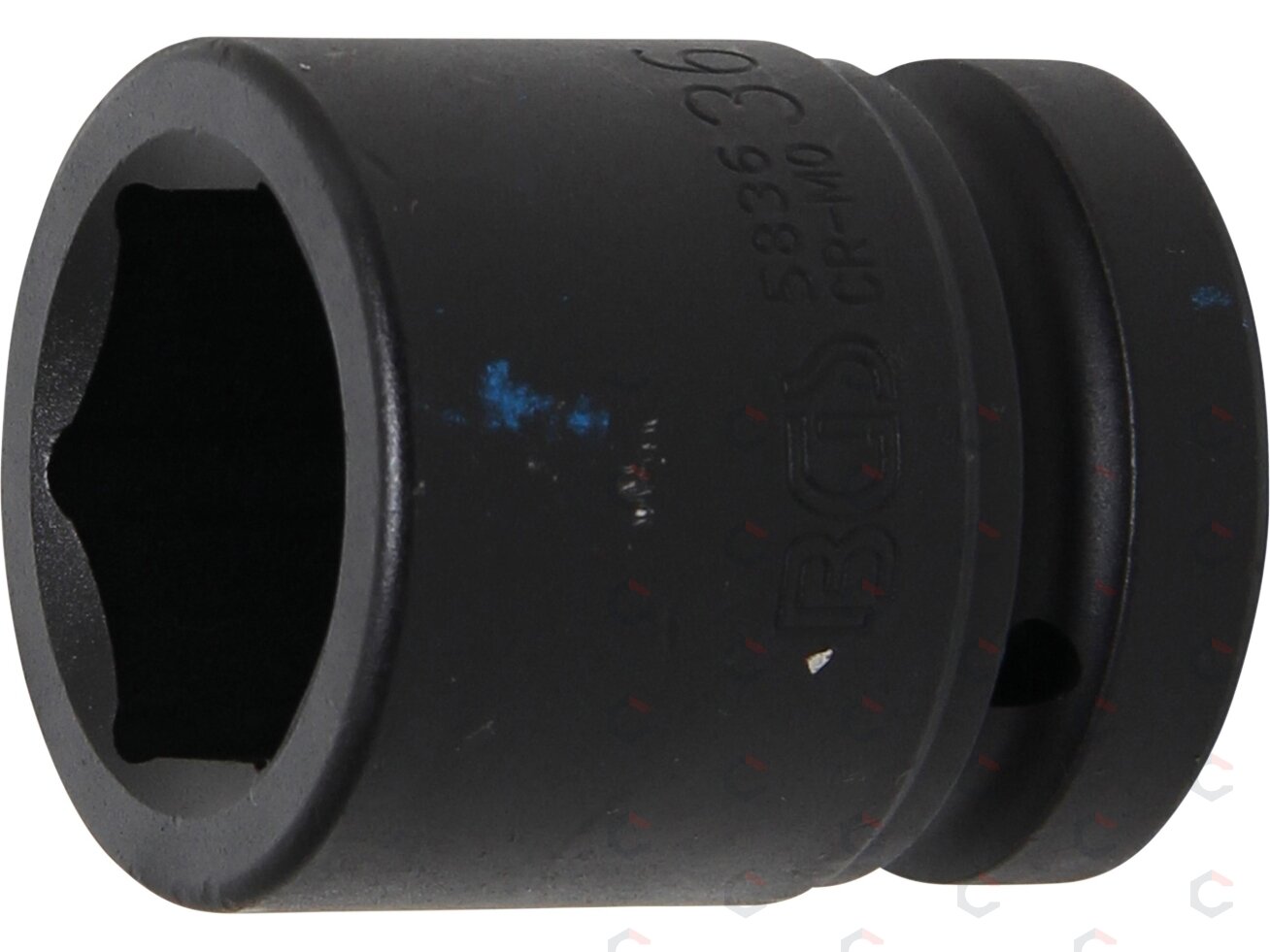 Smūginė galvutė šešiakampė | 25 mm (1") | 36 mm (5836) Smūginė galvutė šešiakampė | 25 mm (1") | 36 mm (5836)