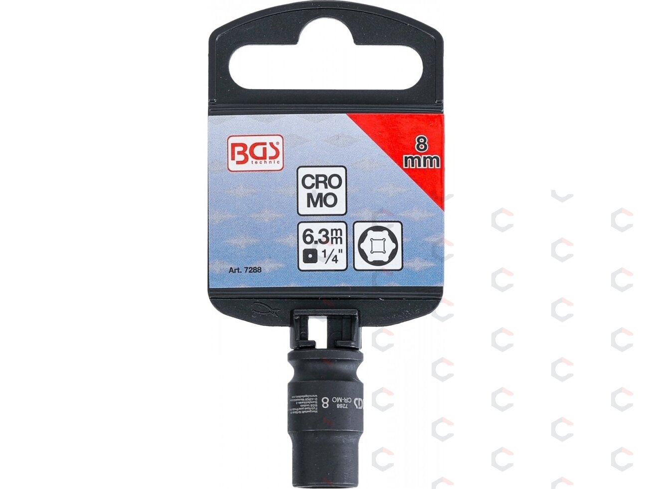 Smūginė galvutė šešiakampė | 6,3 mm (1/4") | 8 mm (7288) 3 Smūginė galvutė šešiakampė | 6,3 mm (1/4") | 8 mm (7288) 3