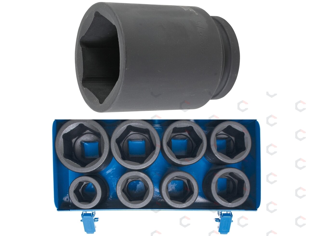 Ilgų smūginių galvučių rinkinys BGS | 1" | 27–50 mm | 8 vnt. (5500) 6 Ilgų smūginių galvučių rinkinys BGS | 1" | 27–50 mm | 8 vnt. (5500) 6