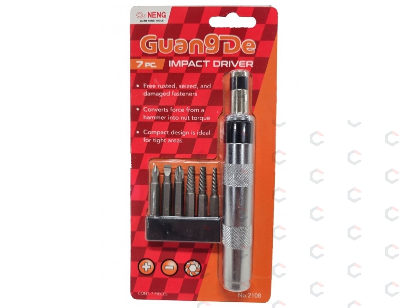Smūginės pavaros ir ištraukimo rinkinys | 6.3 mm (1/4") | 7 vnt. (W2503) 1