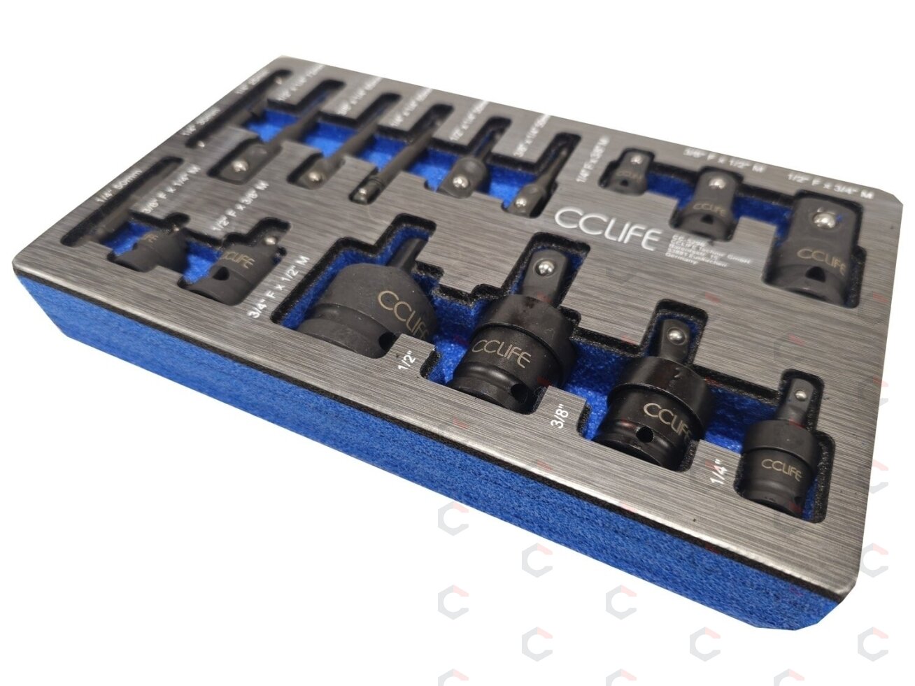 Smūginių adapterių ir šarnyrų / kardanų rinkinys | Cr-Mo | 17 vnt. (H640617) 6 Smūginių adapterių ir šarnyrų / kardanų rinkinys | Cr-Mo | 17 vnt. (H640617) 6