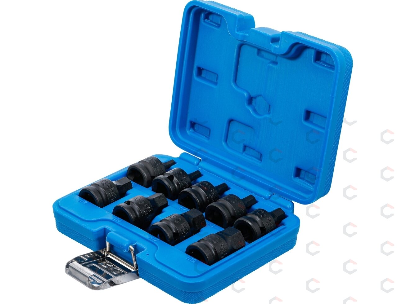 Smūginių antgalių rinkinys | 12,5 mm (1/2") | hex šešiakampis 5 - 19 mm | 9 vnt. (5485) 2 Smūginių antgalių rinkinys | 12,5 mm (1/2") | hex šešiakampis 5 - 19 mm | 9 vnt. (5485) 2