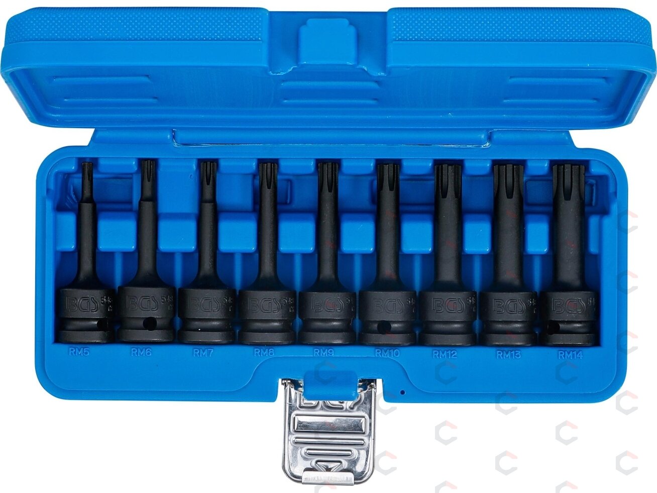 Smūginių antgalių rinkinys | 12,5 mm (1/2") | Spline (Ribe) M5 - M14 | 9 vnt. (5483) 4 Smūginių antgalių rinkinys | 12,5 mm (1/2") | Spline (Ribe) M5 - M14 | 9 vnt. (5483) 4