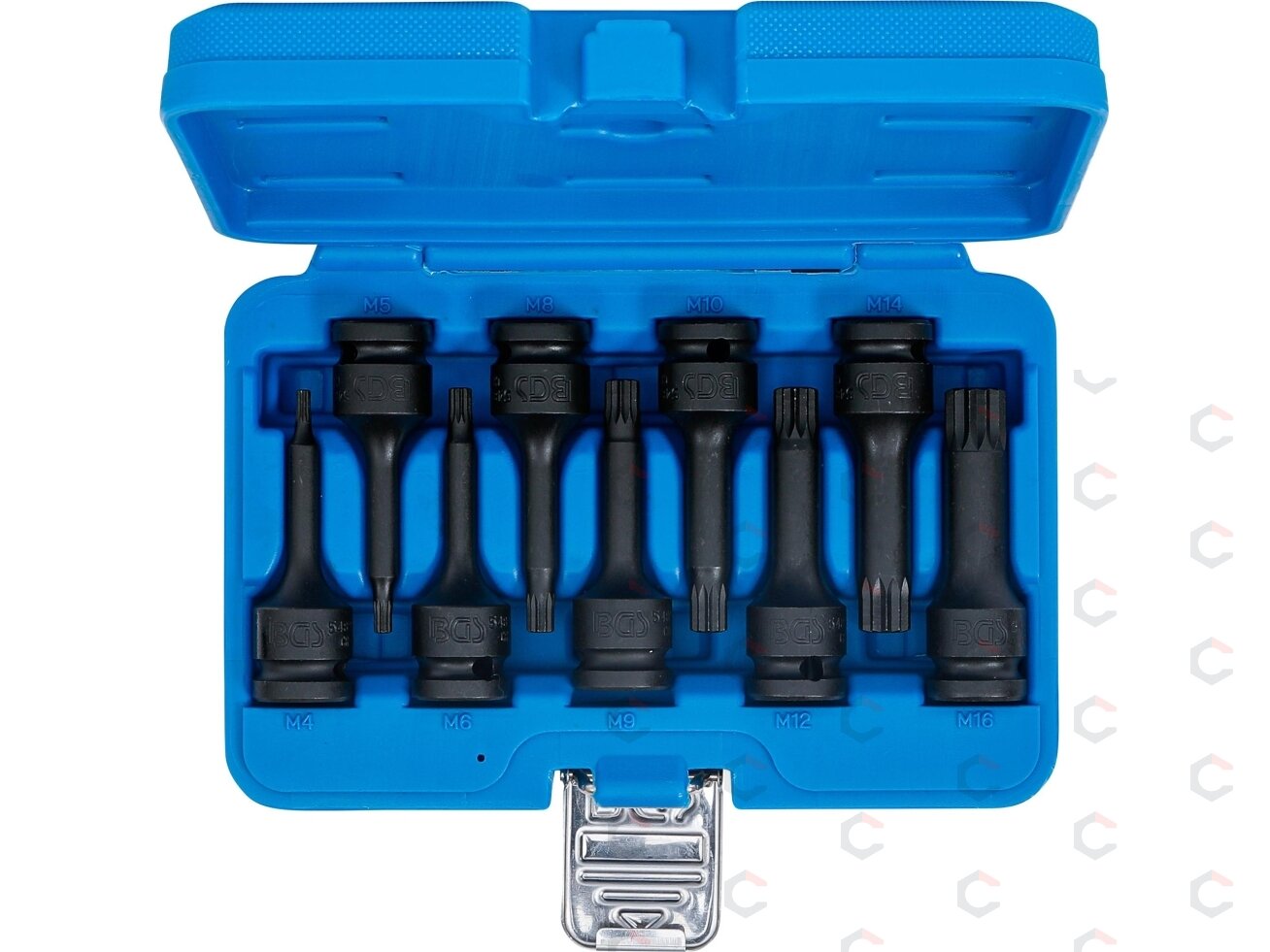Smūginių antgalių rinkinys – Spline (XZN) CR-MO 1/2" – M4–M16 | 9 vnt. (5482) 4 Smūginių antgalių rinkinys – Spline (XZN) CR-MO 1/2" – M4–M16 | 9 vnt. (5482) 4