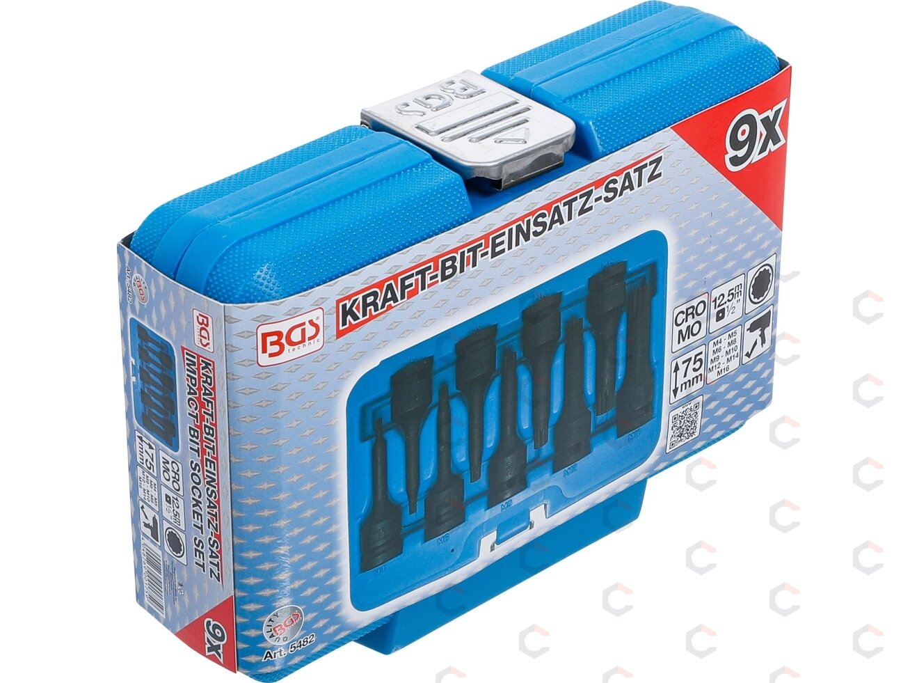 Smūginių antgalių rinkinys – Spline (XZN) CR-MO 1/2" – M4–M16 | 9 vnt. (5482) 6 Smūginių antgalių rinkinys – Spline (XZN) CR-MO 1/2" – M4–M16 | 9 vnt. (5482) 6