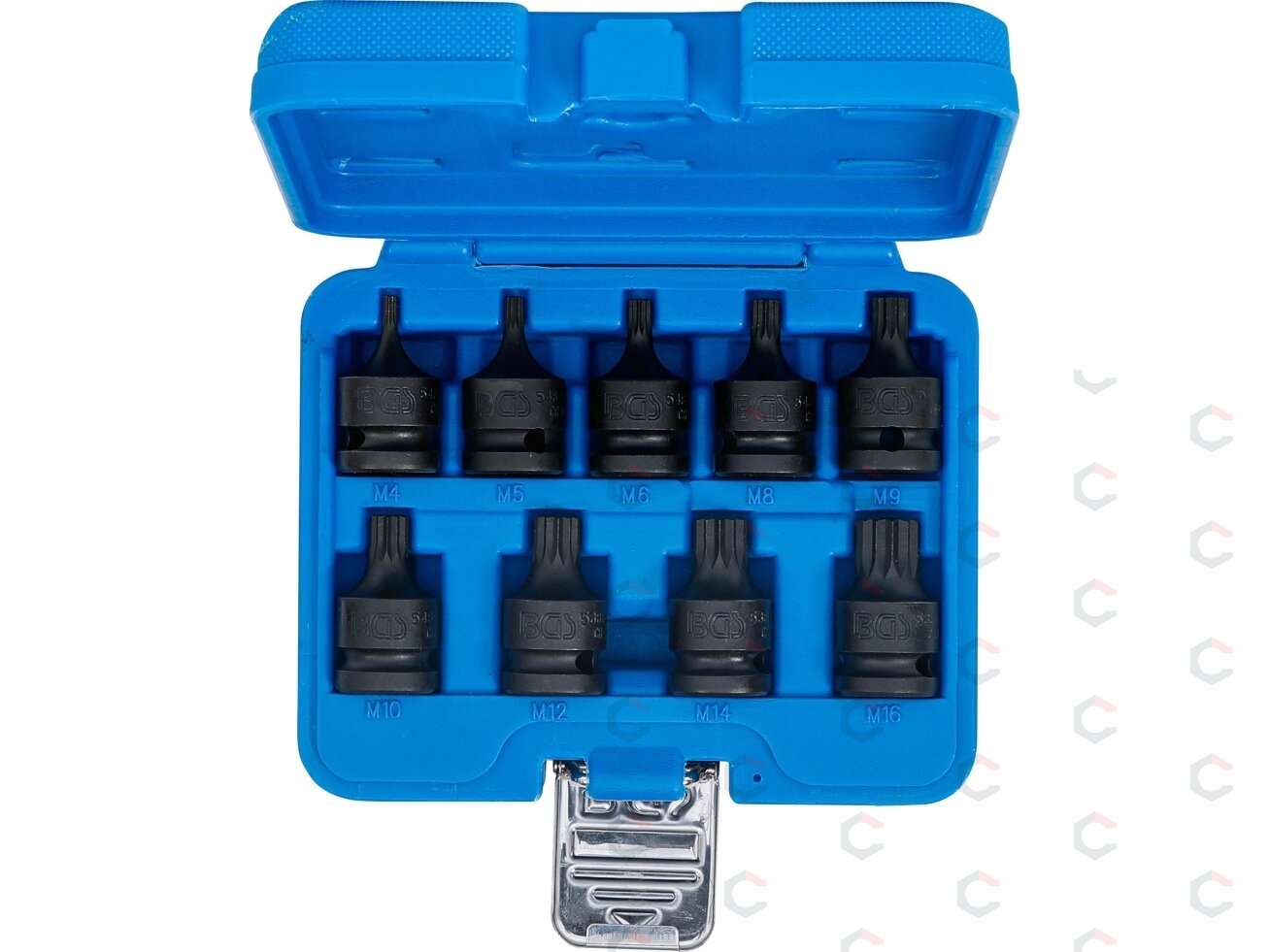 Smūginių galvučių su XZN antgaliais rinkinys 1/2" M4–M16 9 vnt. (5487) 4 Smūginių galvučių su XZN antgaliais rinkinys 1/2" M4–M16 9 vnt. (5487) 4