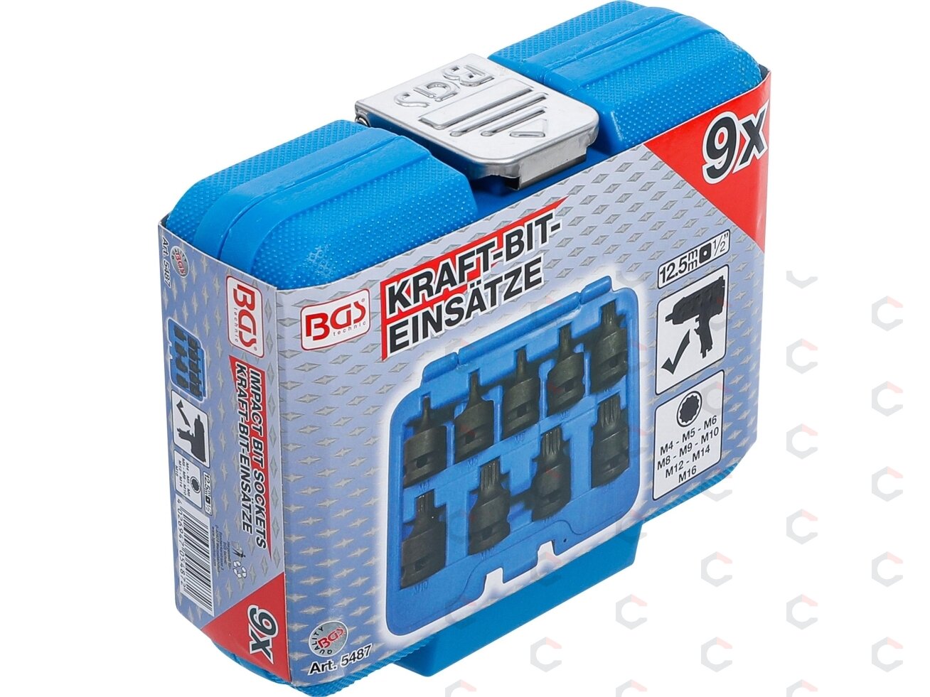 Smūginių galvučių su XZN antgaliais rinkinys 1/2" M4–M16 9 vnt. (5487) 6