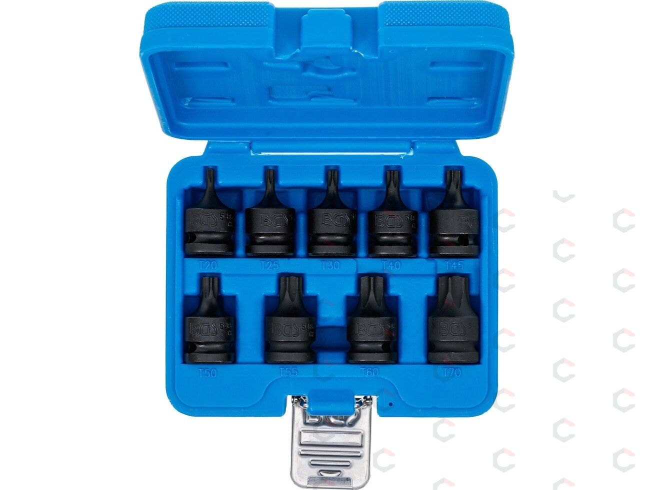 Smūginių galvučių su T-Star antgaliais rinkinys 1/2" T20–T70 9 vnt. (5486) 3 Smūginių galvučių su T-Star antgaliais rinkinys 1/2" T20–T70 9 vnt. (5486) 3