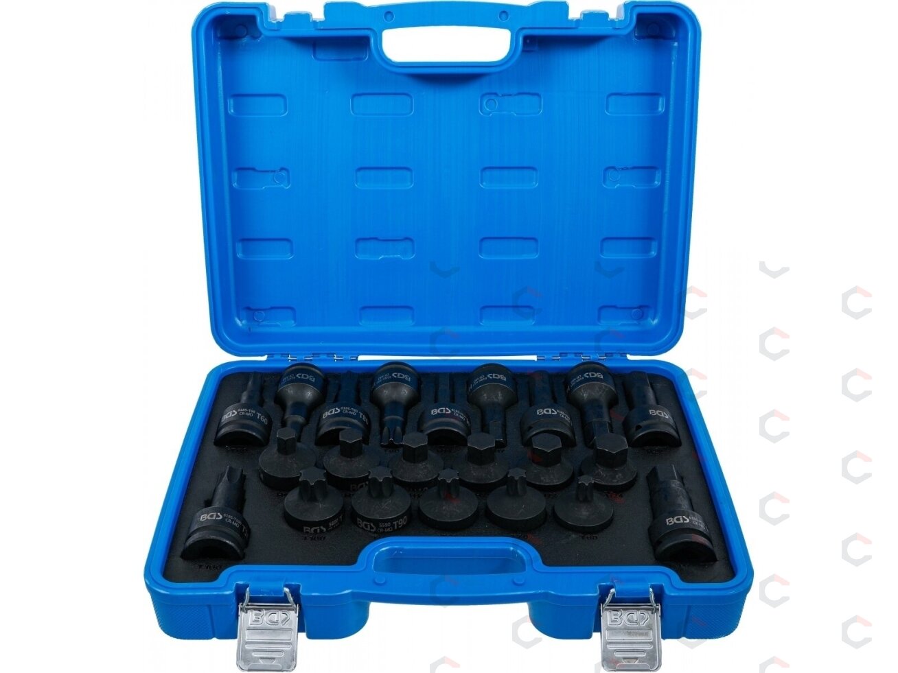 Smūginių antgalių rinkinys | 20 mm (3/4") | Hex vidinis šešiakampis, T-Star (Torx) | 22 vnt. (6185) Smūginių antgalių rinkinys | 20 mm (3/4") | Hex vidinis šešiakampis, T-Star (Torx) | 22 vnt. (6185)