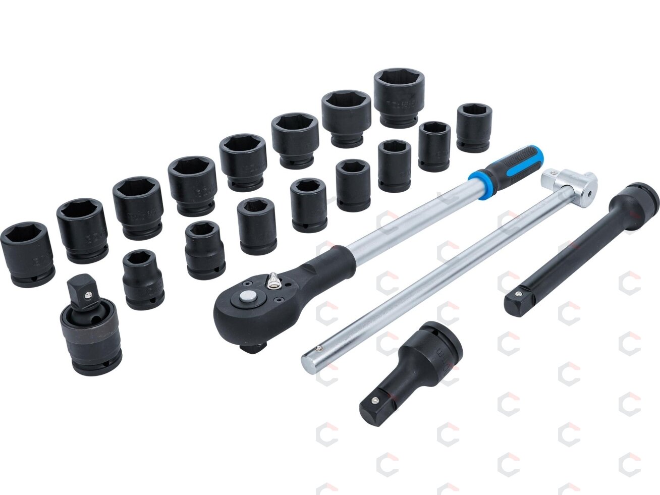 Smūginių galvučių ir rakto rinkinys | 20 mm (3/4") | 21 vnt. (5258) 2 Smūginių galvučių ir rakto rinkinys | 20 mm (3/4") | 21 vnt. (5258) 2