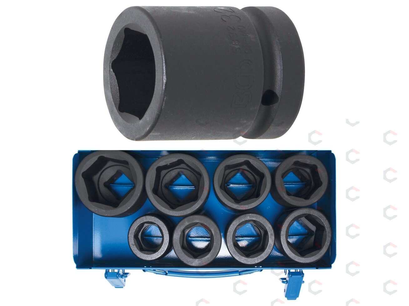 Smūginių galvučių rinkinys – 1" pavara – 27–50 mm | 8 vnt. (5245) Smūginių galvučių rinkinys – 1" pavara – 27–50 mm | 8 vnt. (5245)