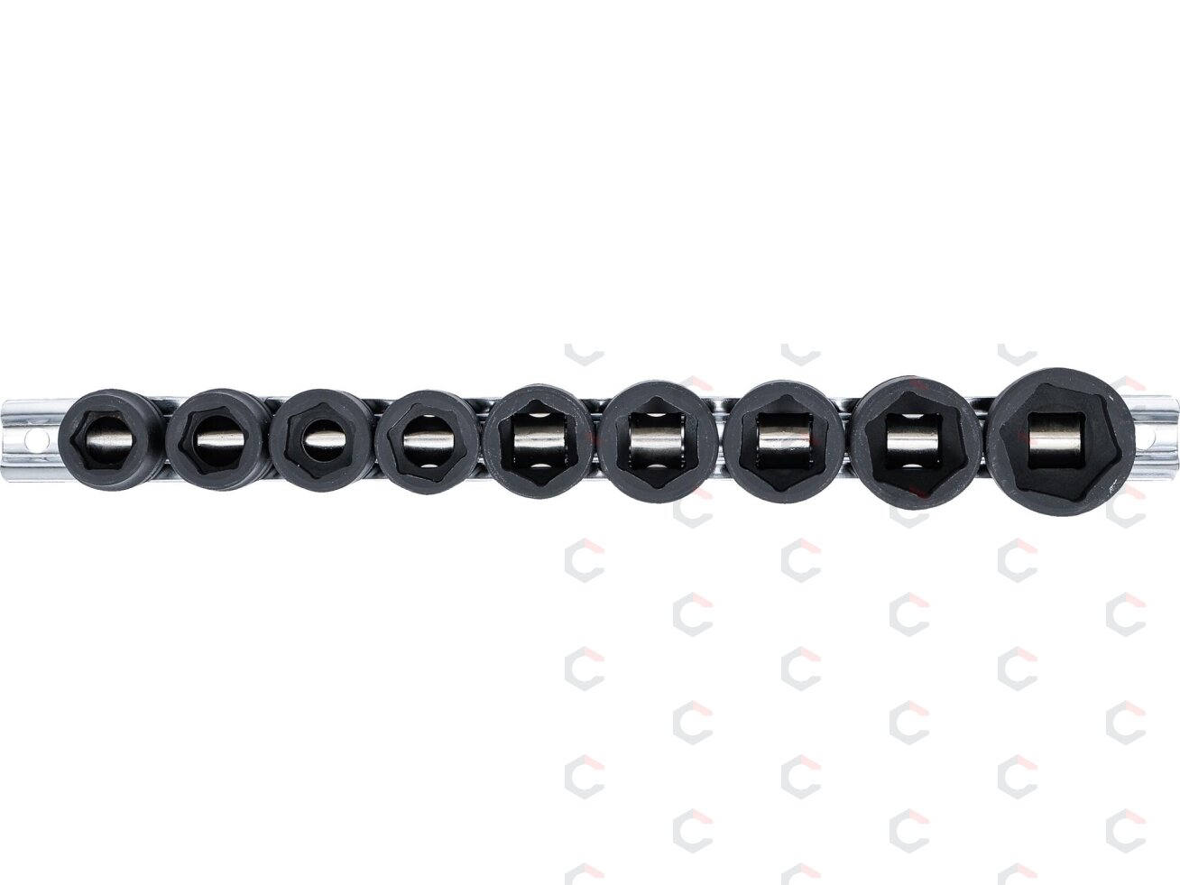 Smūginių galvučių rinkinys | patrumpintos | 12,5 mm (1/2") | 13–24 mm | 9 vnt. (9551) 2 Smūginių galvučių rinkinys | patrumpintos | 12,5 mm (1/2") | 13–24 mm | 9 vnt. (9551) 2