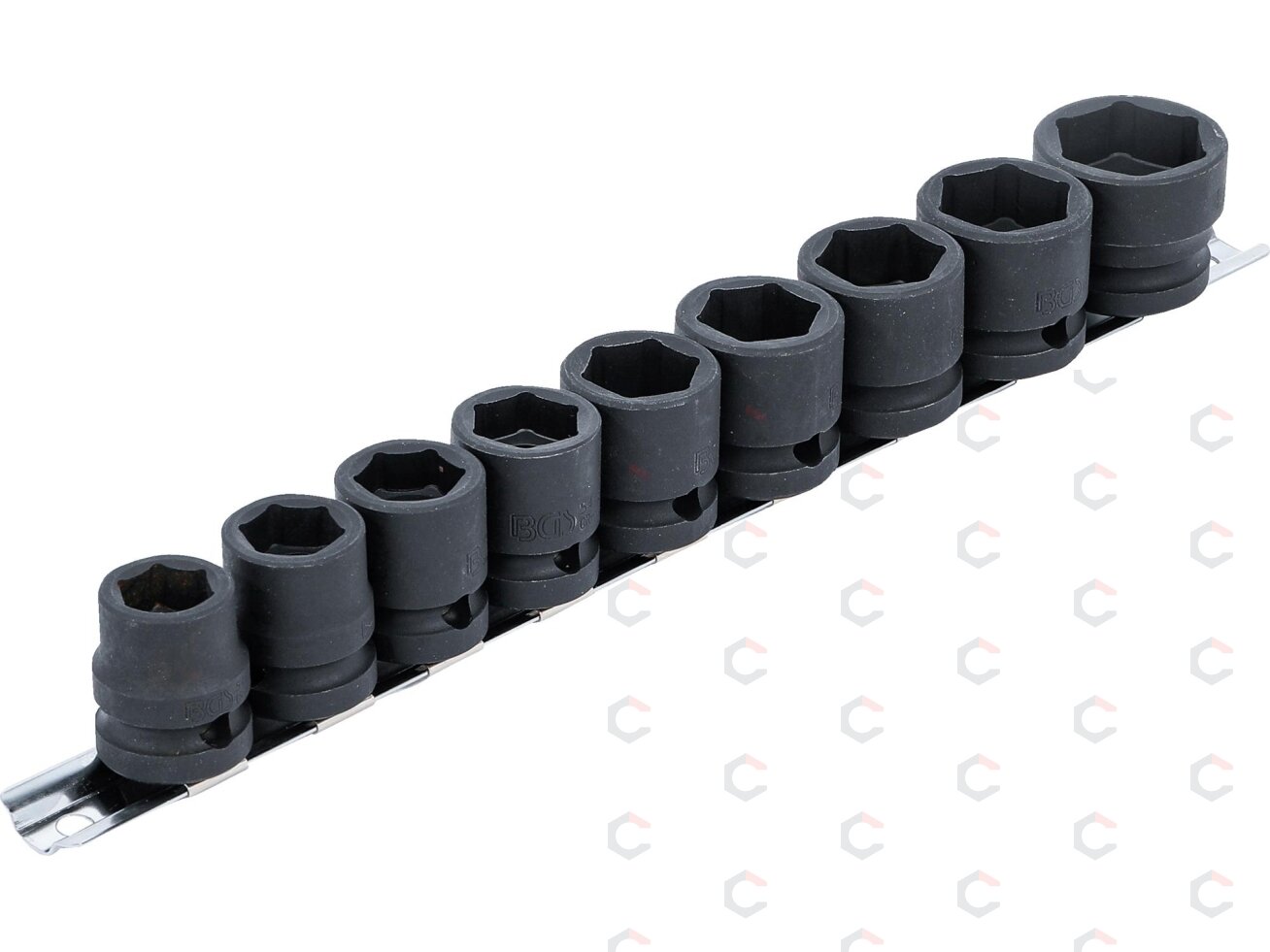 Smūginių galvučių rinkinys | patrumpintos | 12,5 mm (1/2") | 13–24 mm | 9 vnt. (9551) Smūginių galvučių rinkinys | patrumpintos | 12,5 mm (1/2") | 13–24 mm | 9 vnt. (9551)
